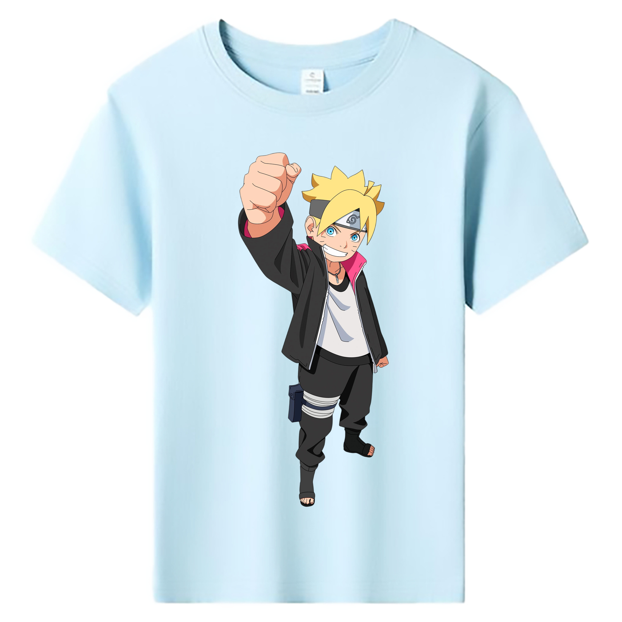 （画像用） NARUTO -ナルト- うずまき ボルト Uzumaki Boruto 綿100％キッズTシャツ（フロントプリント）